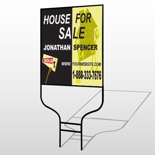 Gold Puzzle House 864 Round Rod Sign