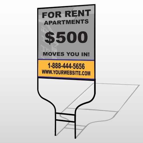 Gray Buildings 866 Round Rod Sign