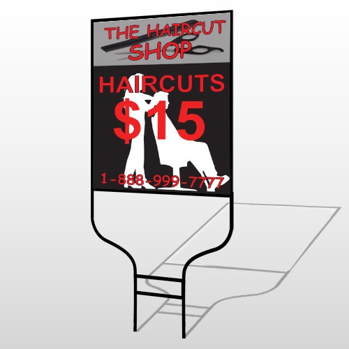 Haircut Scissors 644 Round Rod Sign