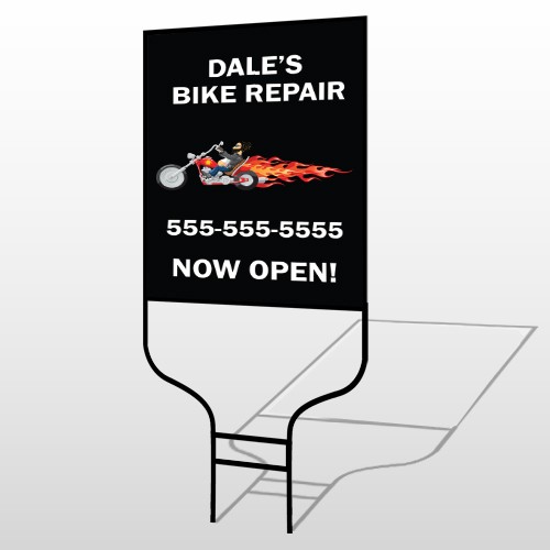 Harley Flames 108 Round Rod Sign