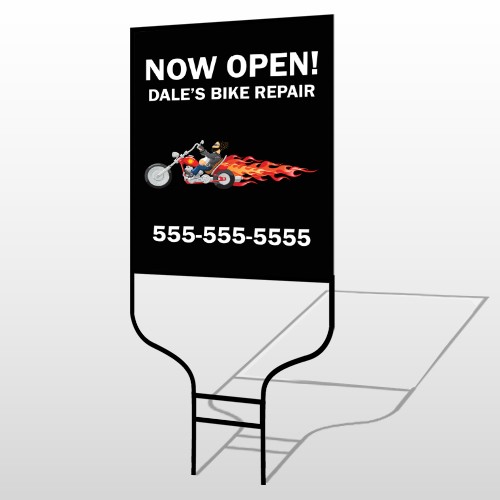 Harley Flames 323 Round Rod Sign