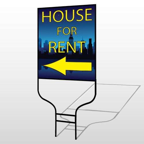 House Rent Night City 710 Round Rod Sign