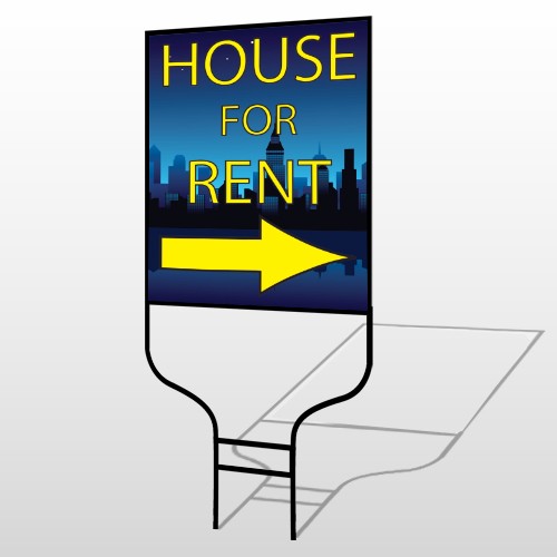 House Rent Night City 711 Round Rod Sign