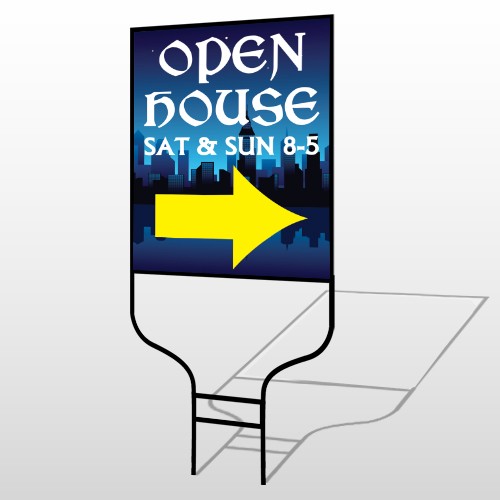 Open House Night City 707 Round Rod Sign
