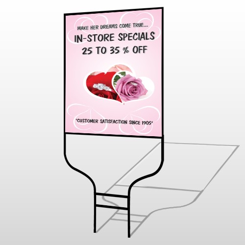 Pink Rose Hide Ring 400 Round Rod Sign