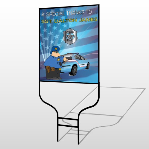 Police Thanks 429 Round Rod Sign