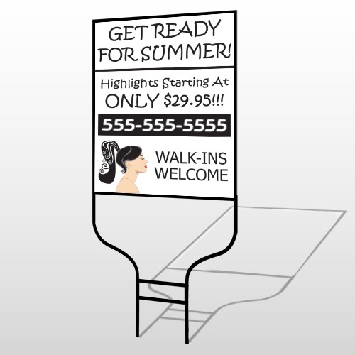 Pretty Girl Hair 290 Round Rod Sign