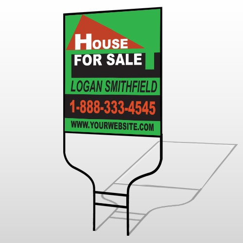 Red Roof House 855 Round Rod Sign