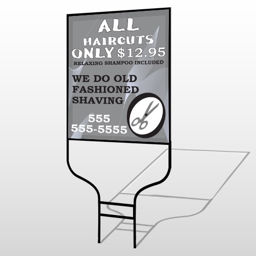 Scissor Cut 286 Round Rod Sign