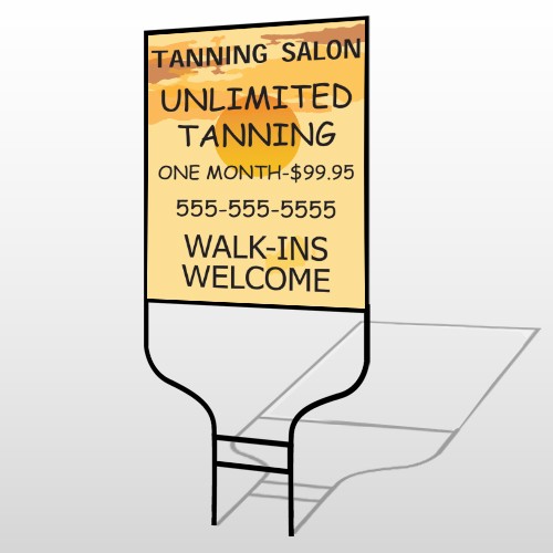 Tanning Sun 296 Round Rod Sign