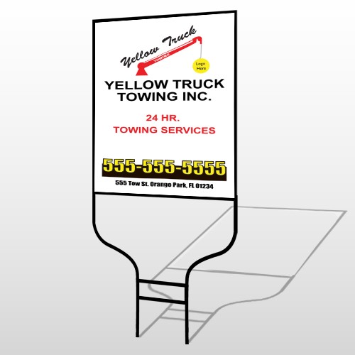 Towing 125 Round Rod Sign