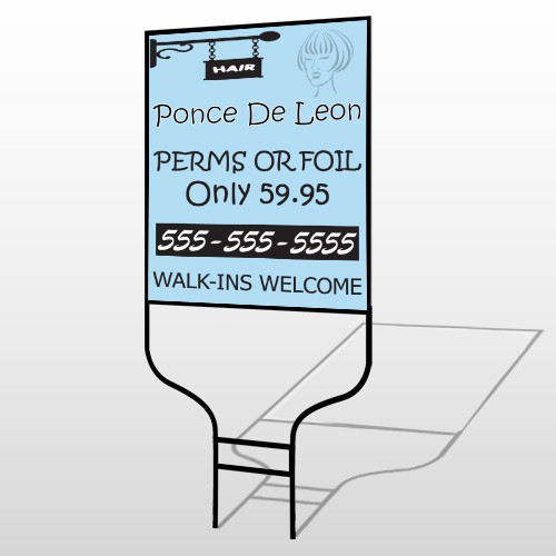 Woman Hair Sign 289 Round Rod Sign