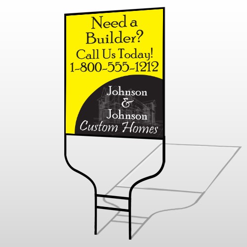 Yellow House Plan 216 Round Rod Sign