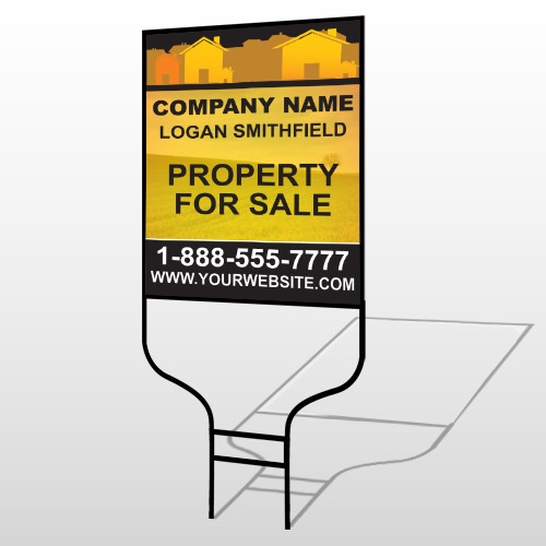 Yellow Land & Housing 861 Round Rod Sign