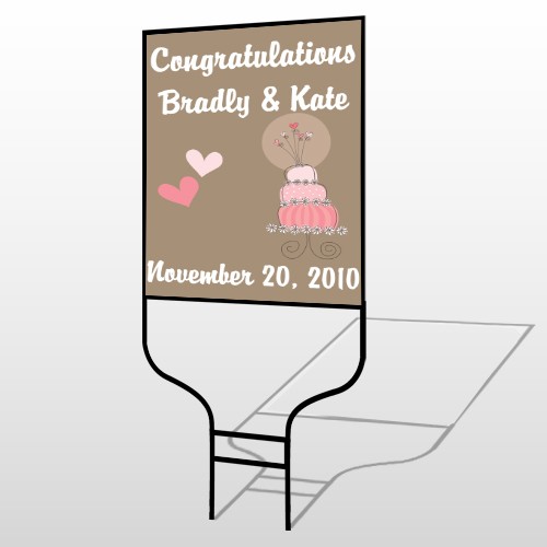 Heart Cake 03 Round Rod Sign