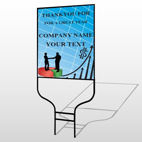 Pie Graph Arrows 05 Round Rod Sign