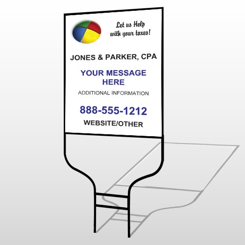 Pie Taxes 172 Round Rod Sign