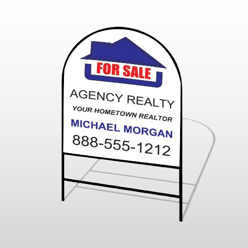Blue House Symbol 489 H-Frame Arch Sign