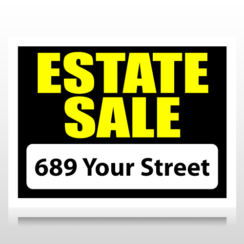 Black & Yellow Estate Sale Sign Panel