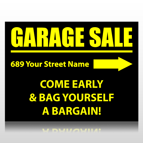 Black & Yellow Garage Sale Sign Panel