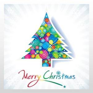 Colorful Christmas Tree 24"H x 24"W