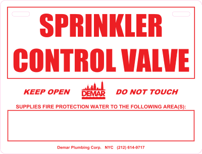 Demar Plumbing 8.5"w x 6.5"h Aluminum Sign w/2 Holes Top