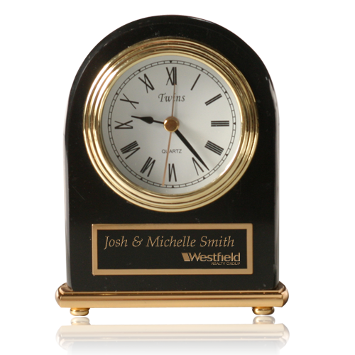 Black Marble Desk Clock 