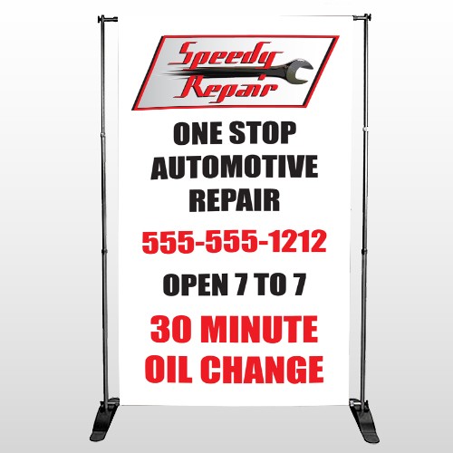 Auto Repair 38 Pocket Banner Stand