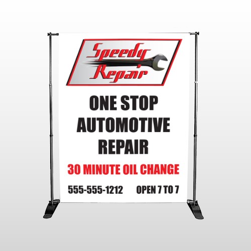 Auto Repair 38 Pocket Banner Stand