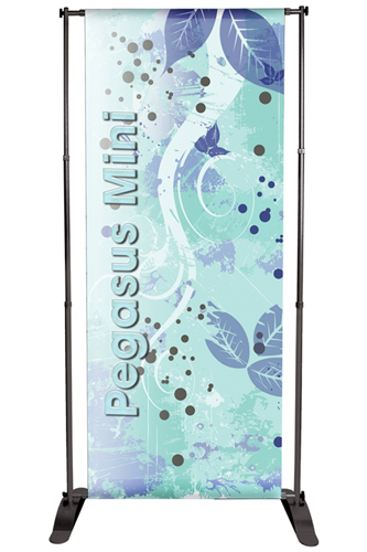 Pegasus Mini Kit- Black Stand & Heavy Weight Banner 27.5"W x 72"H