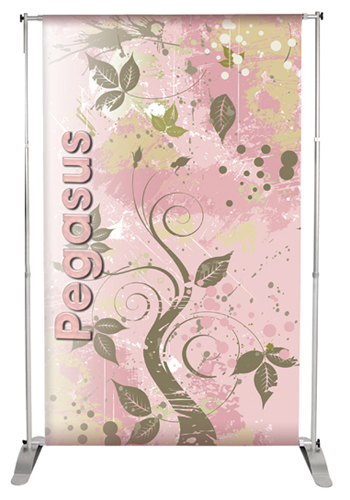 Pegasus Kit- Silver Stand & Anti-Curl Banner 52.5"W x 96"H