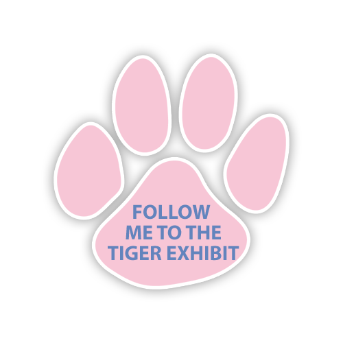 Floor  Decal 6"W x 6"H Tiger Paw
