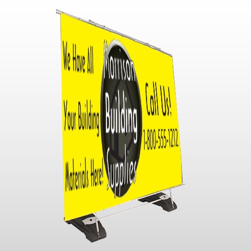 Small Black House 219 Exterior Pocket Banner Stand