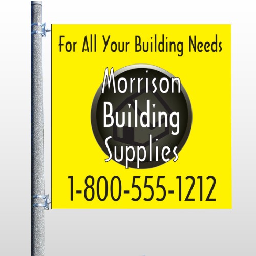 Small Black House 219 Pole Banner