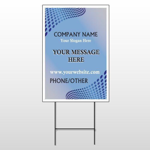 Blue Dots 145 Wire Frame Sign