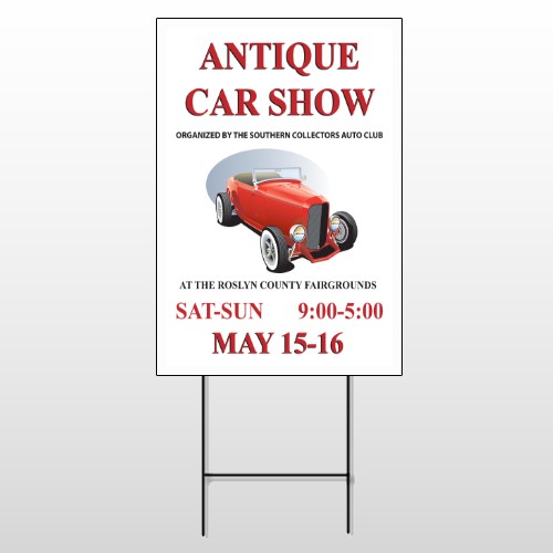Car Show 123 Wire Frame Sign