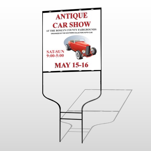 Car Show 123 Round Rod Sign