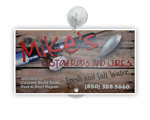 .040 Polystyrene 6"H x 12"W Suction Cup Mounted Window Sign