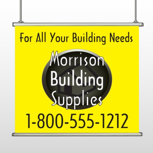 Small Black House 219 Hanging Banner