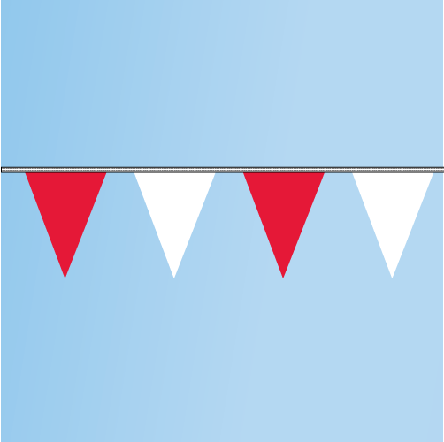 Pennant Red, White 60' String