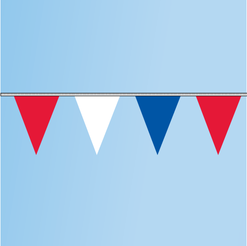 Pennant Red, White, Blue 60' String