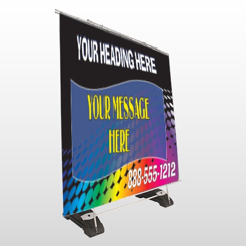 Rainbow Dots 143 Exterior Pocket Banner Stand