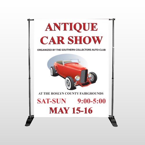 Car Show 123 Pocket Banner Stand