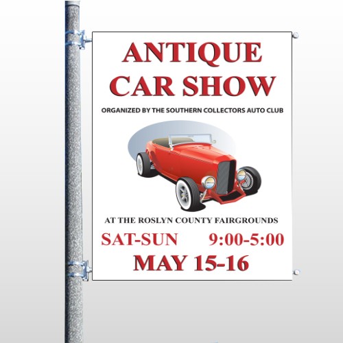 Car Show 123 Pole Banner