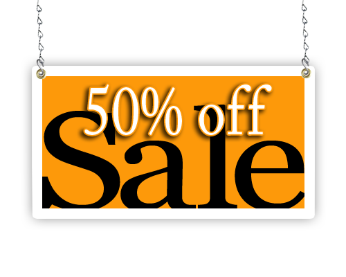 Hanging Poly Window Sign 9"H x 18"W