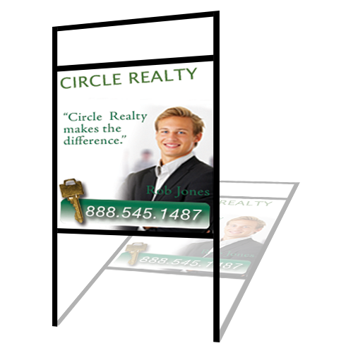 H Frame w/ Top Rider and Rigid Sign Kit 24"H x 24"W