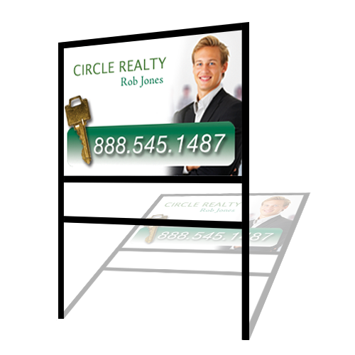 H Frame w/Bottom Rider and Corrugated Plastic Sign Kit 18"H x 24"W