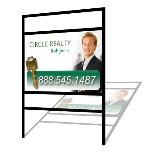 H Frame w/Top & Bottom Rider and Corrugated Plastic Sign Kit 18"H x 24"W