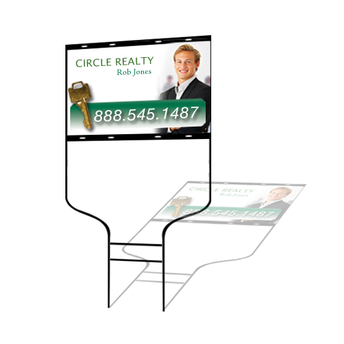 Round Rod and Rigid Board Sign Kit 18"H x 24"W