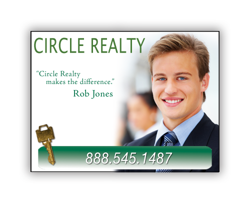 Round Rod Replacement PVC 18"H x 24"W Sign